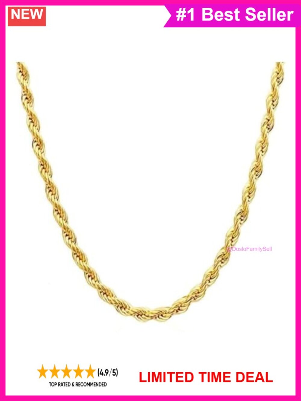 14K Yellow Gold Diamond Cut Rope Chain Necklace 2mm 20in Unisex